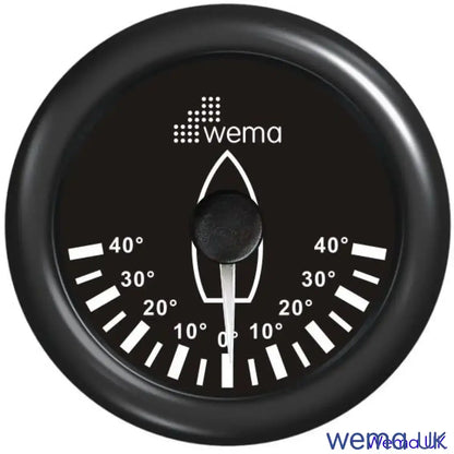 Rudder Indicator Gauge - 52mm, 52/85mm | Wema UK | SKUs 110621+ - Black, Black, 52mm - Wema UK marine part