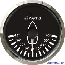 Rudder Indicator Gauge - 52mm, 52/85mm | Wema UK | SKUs 110621+ - Black, Stainless, 52mm - Wema UK marine part