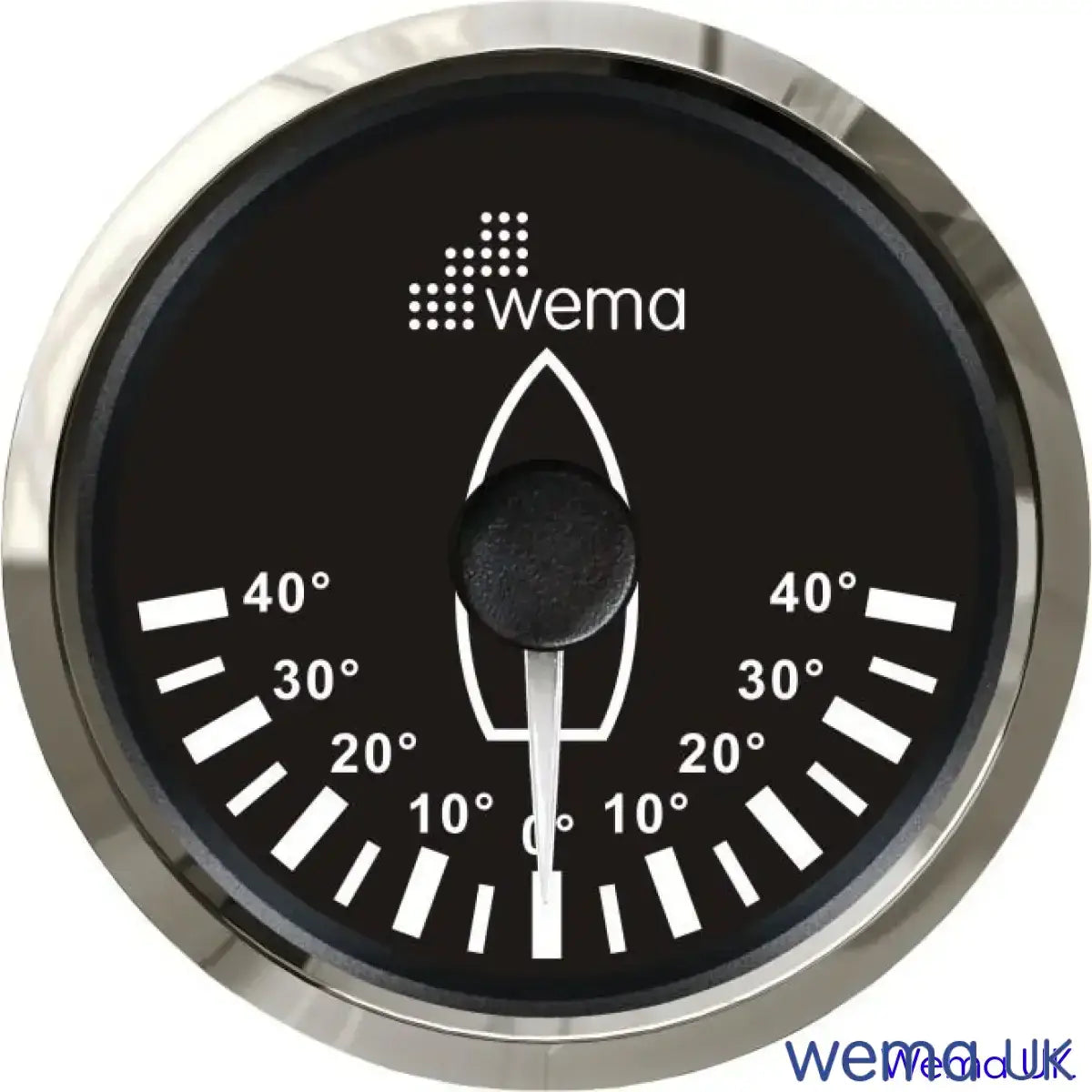 Rudder Indicator Gauge - 52mm, 52/85mm | Wema UK | SKUs 110621+ - Black, Stainless, 52mm - Wema UK marine part