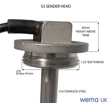 S3 Fuel and Water Sender - 0-190/240-30 Ohm | Wema UK | SKUs 126710-A+ - Wema UK marine part