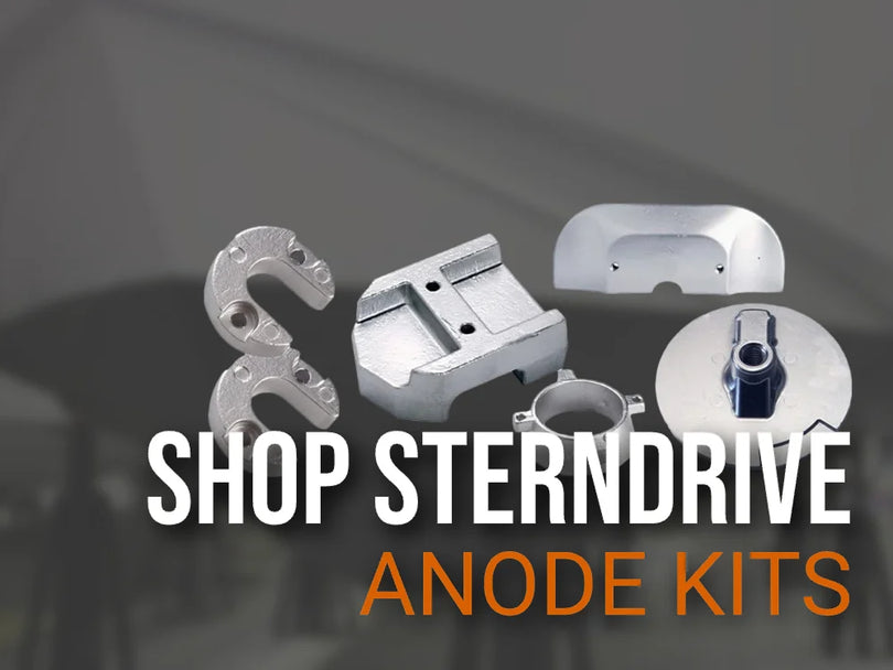 Promotional ad image to shop sterndrive anode kits.