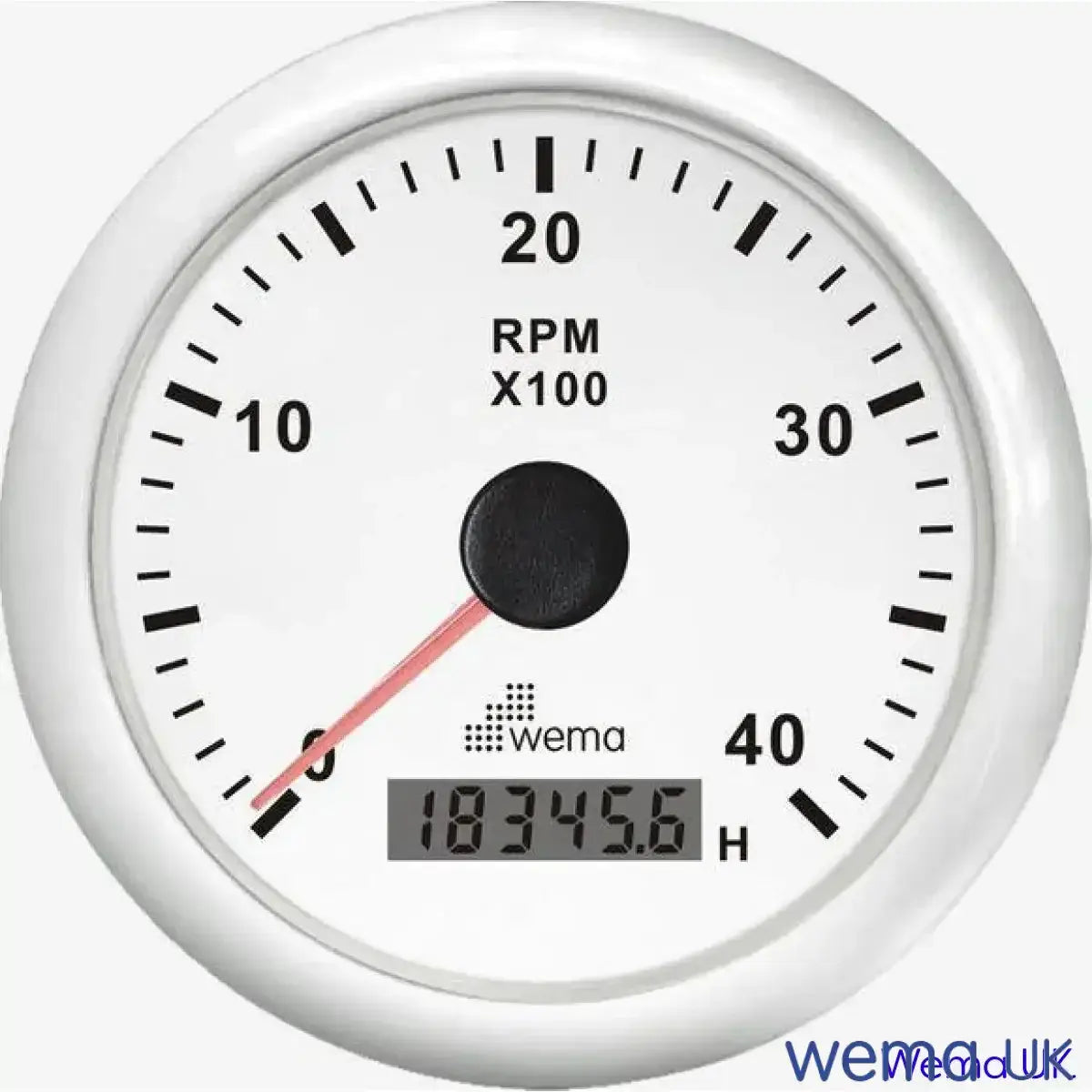 Tachometer with Hourmeter | Wema UK | SKUs 110914+ - 4k, White, White - Wema UK marine part