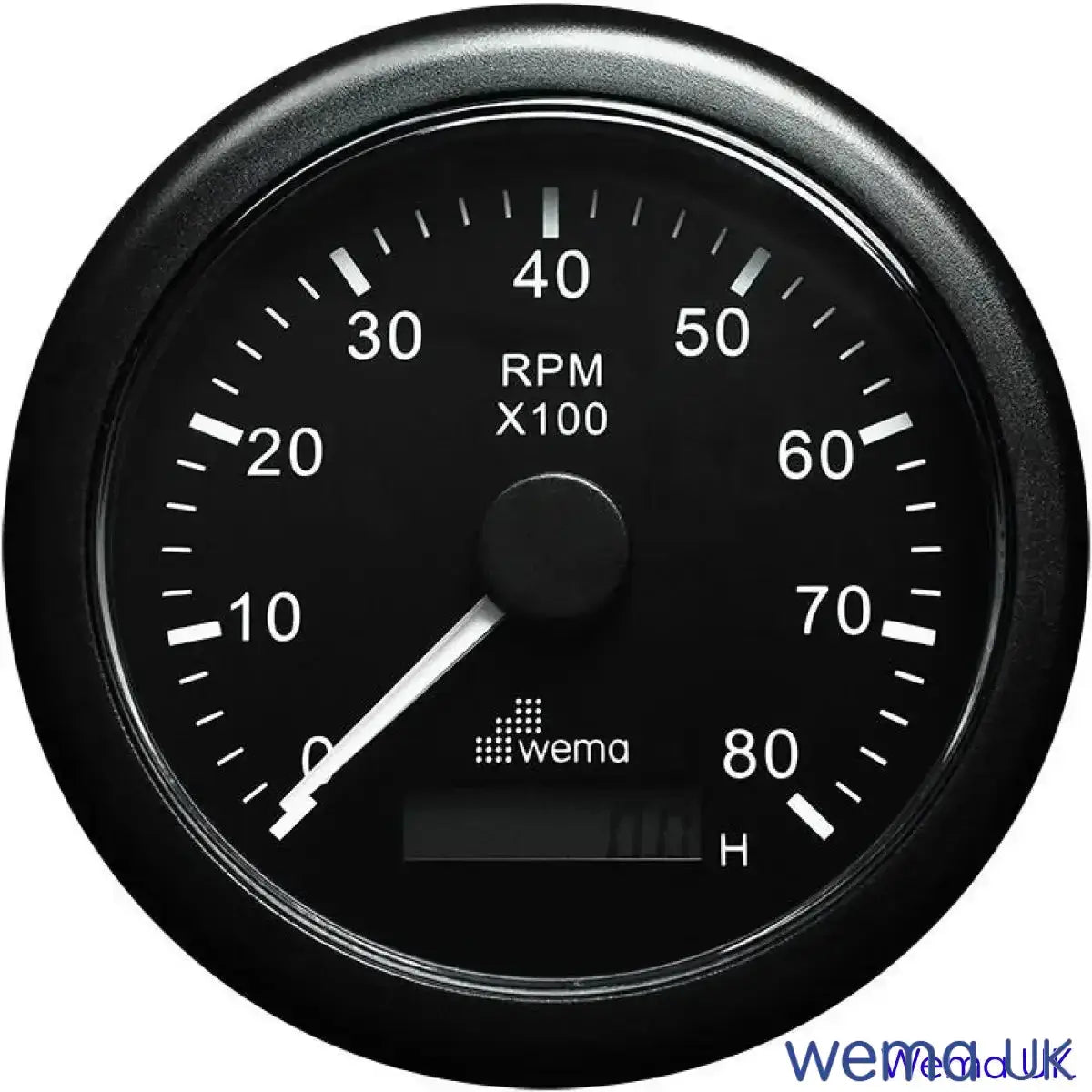 Tachometer with Hourmeter | Wema UK | SKUs 110914+ - 8k, Black, Black - Wema UK marine part