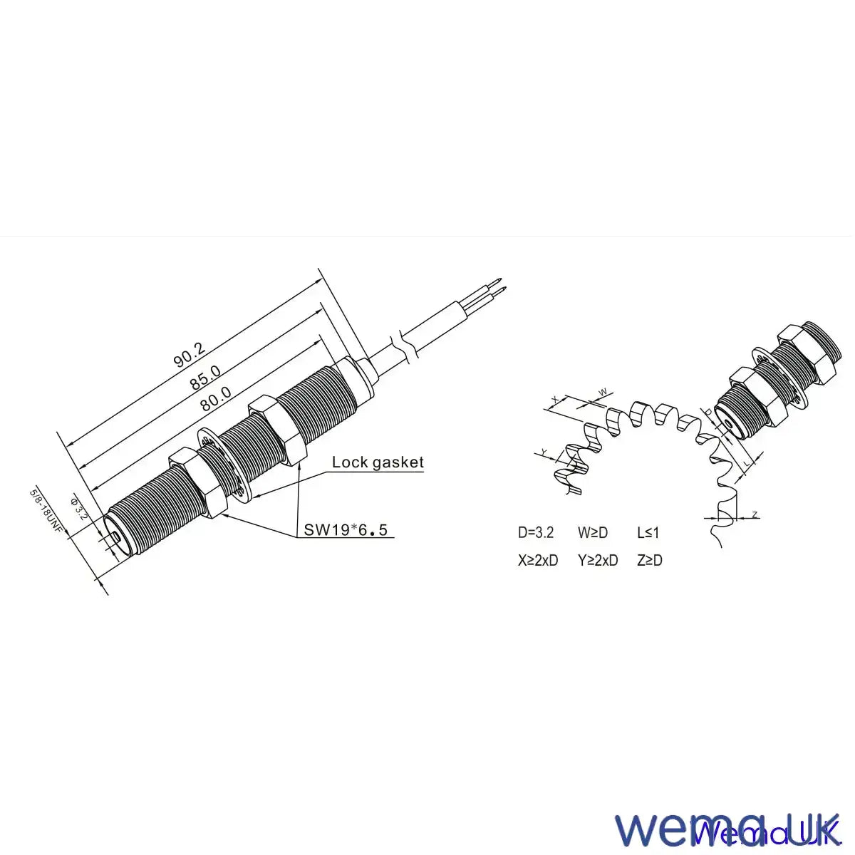 Tachometer Inductive Sensor | Wema UK | SKU 150312 - Wema UK marine part