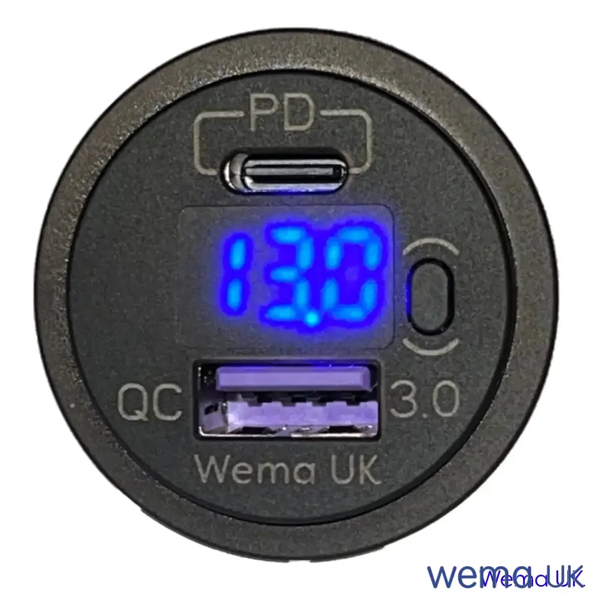 USB Charging Port & Voltmeter | Wema UK | SKU WUPD3USB - Wema UK marine part