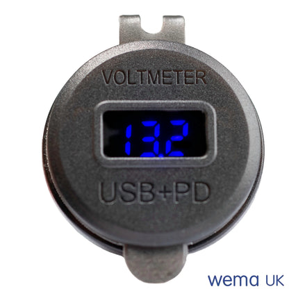 USB Charging Port & Voltmeter | Wema UK | SKU WUPD3USB - Wema UK marine part
