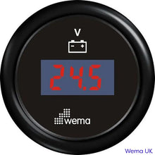 Voltmeter Digital Gauge | Wema UK | SKUs 110660+ - Black, Black - Wema UK marine part