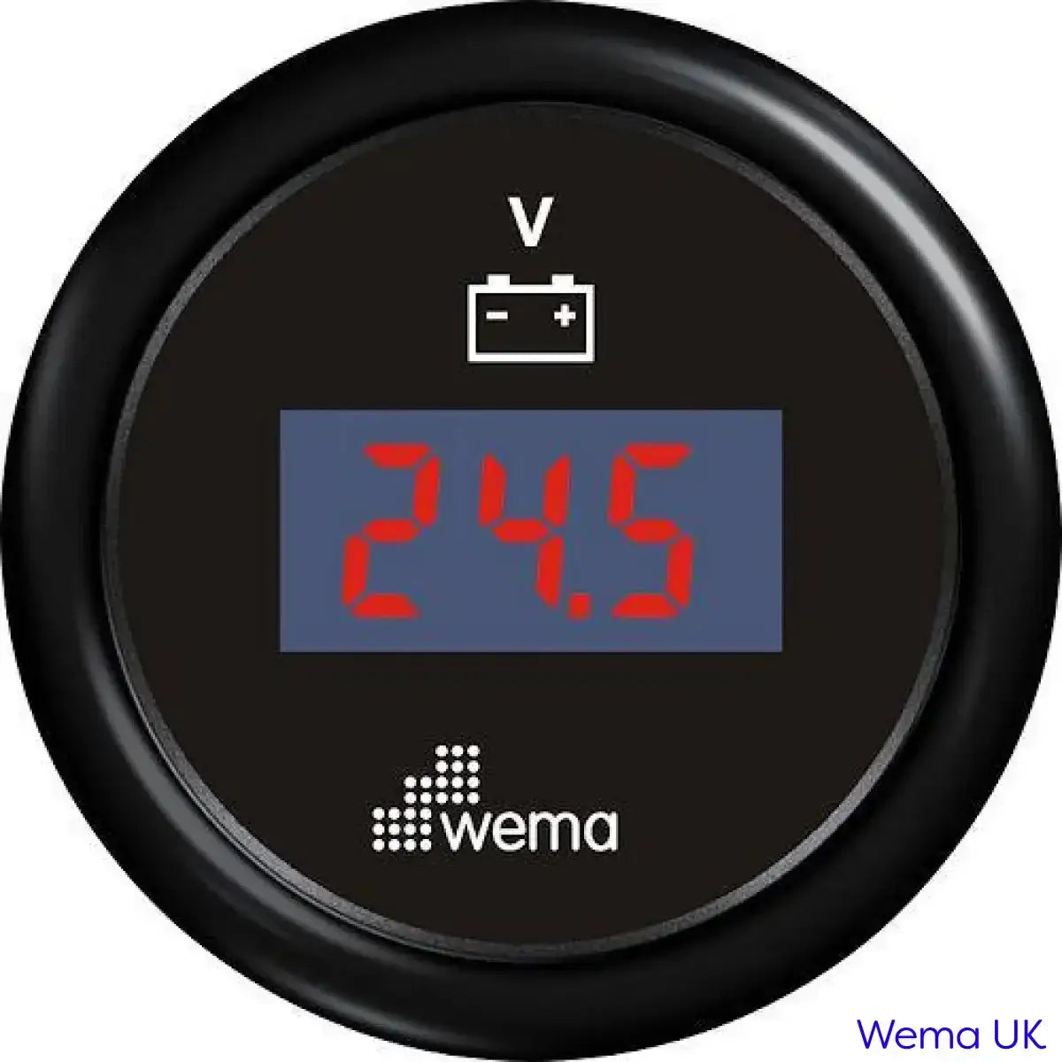 Voltmeter Digital Gauge | Wema UK | SKUs 110660+ - Black, Black - Wema UK marine part