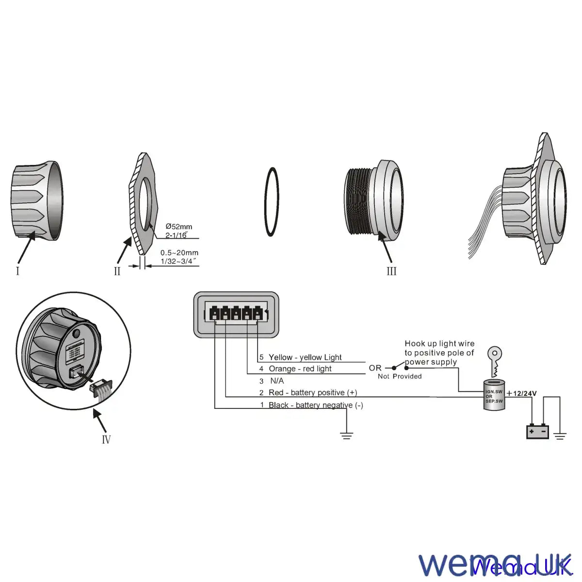 Voltmeter Digital Gauge | Wema UK | SKUs 110660+ - Wema UK marine part