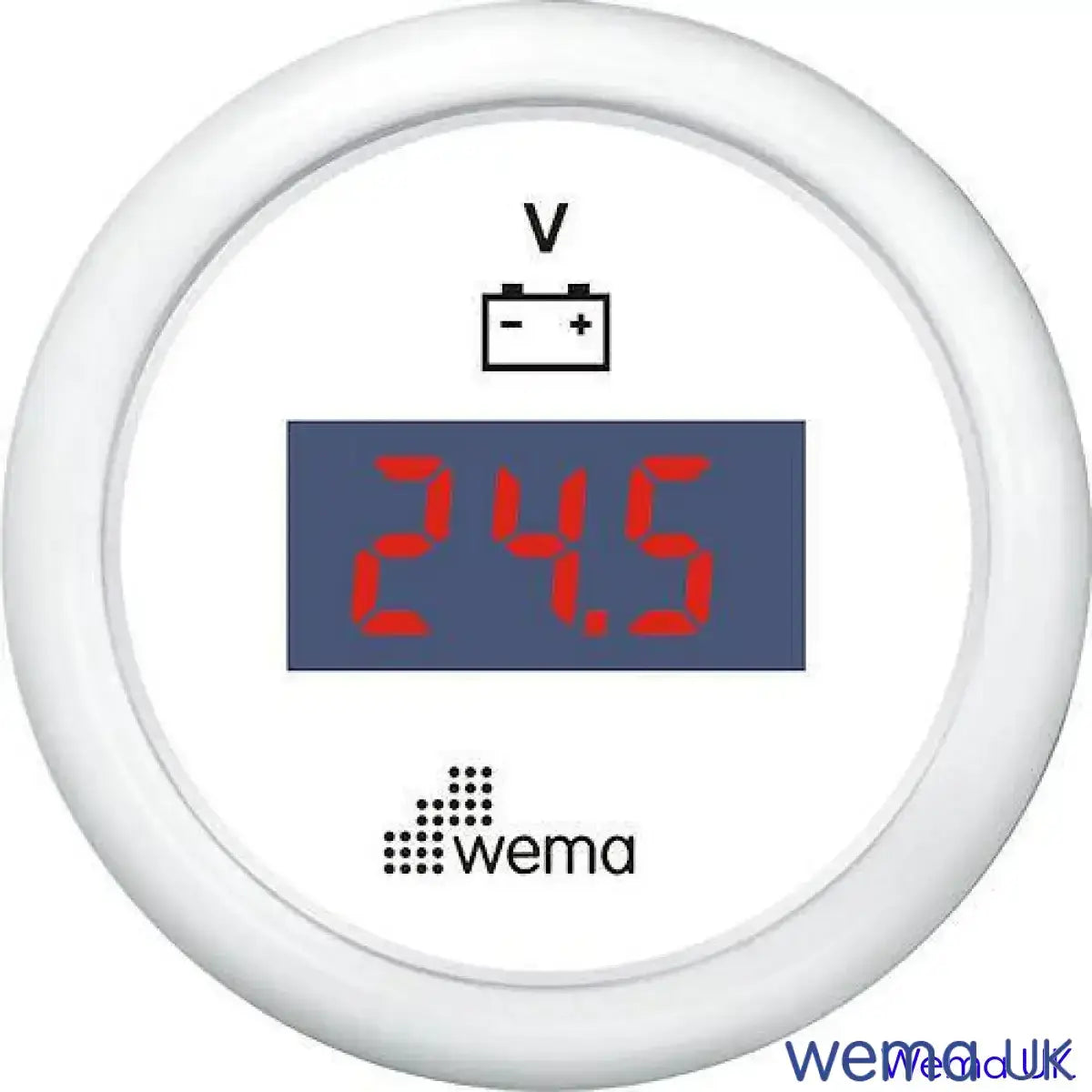 Voltmeter Digital Gauge | Wema UK | SKUs 110660+ - White, White - Wema UK marine part