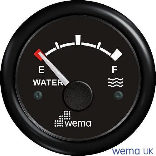 Water Level Gauge - 0-190/240-30 Ohm | Wema UK | SKUs 110610+ - Black, Black, American (240-30 ohms) - Wema UK marine part
