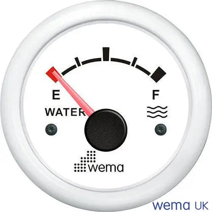 Water Level Gauge - 0-190/240-30 Ohm | Wema UK | SKUs 110610+ - White, White, American (240-30 ohms) - Wema UK marine part