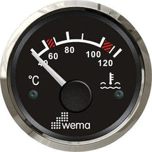Water Temperature Gauge | Wema UK | SKUs 110655+ - Black, Stainless - Wema UK marine part