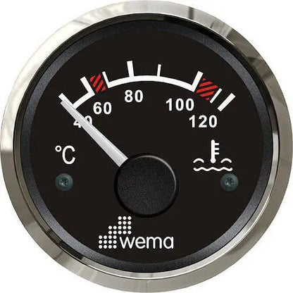 Water Temperature Gauge | Wema UK | SKUs 110655+ - Black, Stainless - Wema UK marine part
