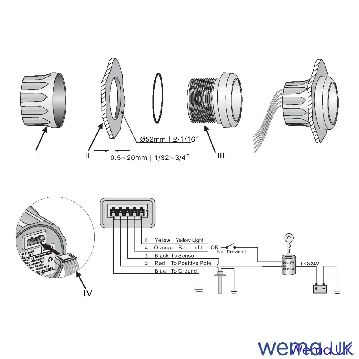 Water Temperature Gauge | Wema UK | SKUs 110655+ - Wema UK marine part