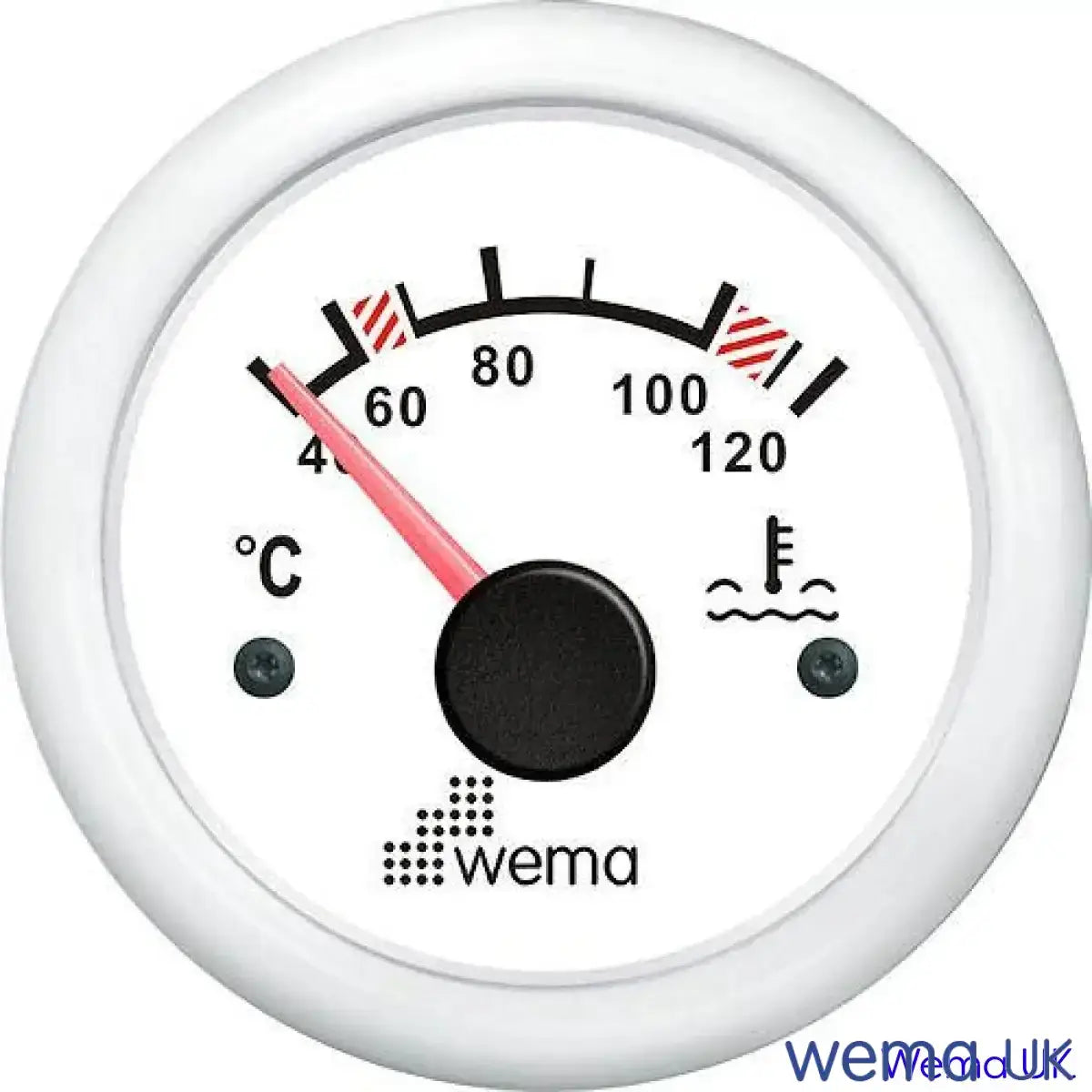 Water Temperature Gauge | Wema UK | SKUs 110655+ - White, White - Wema UK marine part